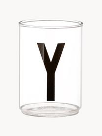 Design waterglas Personal met letters (varianten van A tot Z), Borosilicaatglas, Transparant, zwart, Waterglas A, 300 ml