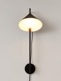 Kinkiet LED z funkcją przyciemniania Yuh, Stelaż: mosiądz lakierowany, Czarny, S 30 x W 63 cm