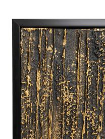 Quadro dipinto a mano Abstract, Immagine: pittura acrilica su tela, Cornice: legno di abete, Nero, dorato, Larg. 80 x Alt. 120 cm
