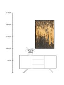 Quadro dipinto a mano Abstract, Immagine: pittura acrilica su tela, Cornice: legno di abete, Nero, dorato, Larg. 80 x Alt. 120 cm