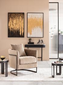 Handgemaltes Leinwandbild Abstract, Bild: Acrylfarbe auf Leinwand, Rahmen: Tannenholz, Goldfarben, Schwarz, B 80 x H 120 cm