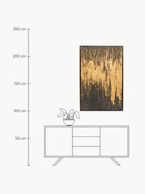 Tableau sur toile peint à la main Abstract, Doré, noir, larg. 80 x haut. 120 cm