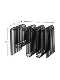 Zeitschriftenhalter Curve, Eisen, beschichtet, Schwarz, 41 x 30 cm