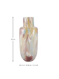 Große Glas-Vase Shane, Glas, Lila, Blau, Beige, Transparent, Ø 18 x H 43 cm