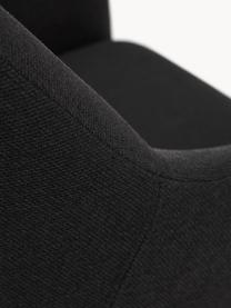 Draaibare armstoel Isla, Bekleding: 100% polyester Met 30.000, Poten: gecoat metaal, Geweven stof zwart, zilverkleurig glanzend, B 63 x D 58 cm