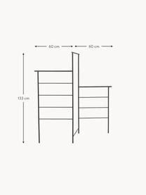 Porta asciugamani pieghevole in metallo Dora, Ferro verniciato a polvere, Nero opaco, Larg. 120 x Alt. 133 cm