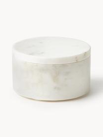 Marmor-Schmuckkästchen Venice mit Deckel, Marmor, Weiß, marmoriert, Ø 13 x H 7 cm