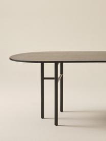 Mesa de comedor ovalada de madera de mango Vejby, 210 x 95 cm, Tablero: madera de mango, Patas: metal lacado, Madera de mango, An 210 x Al 75 cm