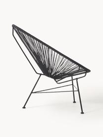 Fauteuil acapulco en plastique tressé Bahia, Noir, larg. 81 x prof. 73 cm