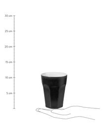 Becher ti amo aus Steingut, 2 Stück, Steingut, Schwarz, Ø 8 cm, H 10 cm, 200 ml