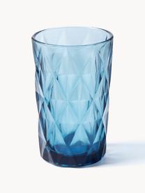 Vasos highball con relieves Colorado, 4 uds., Vidrio, Azul, malva, gris, verde, Ø 8 x Al 13 cm, 310 ml