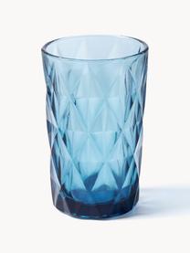 Verres à long drink avec motif texturé Colorado, 4 élém., Verre, Bleu, mauve, gris, vert, Ø 8 x haut. 13 cm, 310 ml