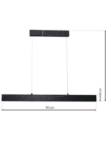 Lampada a sospensione grande a LED effetto marmo Pierce, Paralume: metallo lamina rivestita, Baldacchino: metallo sventato, Nero, Larg. 90 x Alt. 8 cm