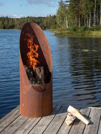 Chimenea de jardín Bastian, Acero recubierto, Rojo cobrizo, Ø 37 x Al 100 cm