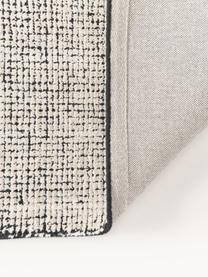 Ręcznie tkany dywan z krótkim włosiem Mansa, 56% wełna z certyfikatem RWS, 44% wiskoza, Czarny, kremowobiały, S 80 x D 150 cm (Rozmiar XS)