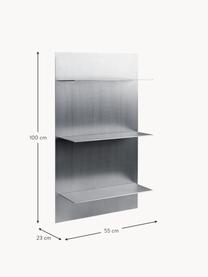 Scaffale da parete in metallo Lager, Alluminio rivestito, Argentato, Larg. 55 x Alt. 100 cm