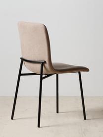 Krzesło tapicerowane Sofia, Tapicerka: poliester, Nogi: metal lakierowany, Beżowy, S 55 x G 45 cm