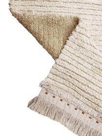 Tappeto reversibile in lana color crema/beige lavabile fatto a mano con motivo Tundra, Retro: cotone riciclato, Beige, Larg. 140 x Lung. 200 cm (taglia S)