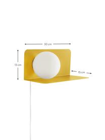 Nástenná lampa Walliee, Kov, Žltá, H 15 x V 13 cm