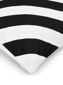 Povlak na polštář s grafickým vzorem Sera, 100 % bavlna, Bílá, černá, vzor, Š 45 cm, D 45 cm