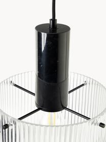 Lámpara de techo con relieves Revolve, Pantalla: vidrio, Anclaje: metal recubierto, Cable: plástico, Transparente, mármol negro, Ø 25 x Al 30 cm