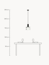 Závěsné svítidlo s žebrovaným povrchem Revolve, Transparentní, černá mramorovaná, Ø 25 cm, V 30 cm