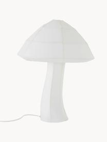Lámpara de mesa Moshi, Lámpara: tela, Estructura: metal recubierto, Cable: plástico, Blanco Off White, Ø 38 x Al 50 cm