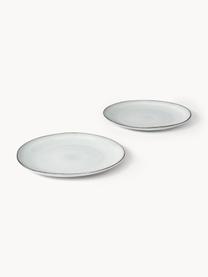 Platos postre artesanales de gres Thalia, 2 uds., Gres, Claro gris azulado, Ø 22 cm