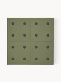 Set de decoración de pared de madera Massimo, 4 uds., Tablero de fibras de densidad media (MDF), Verde oliva, An 80 x Al 80 cm