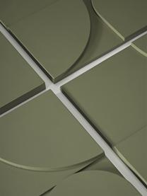 Set 4 decorazioni da parete in legno Massimo, Pannello di fibra a media densità (MDF), Verde oliva, Larg. 80 x Alt. 80 cm