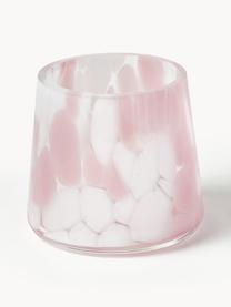 Portalumini fatti a mano Sally, 2 pz, Vetro, Trasparente, bianco, rosa antico, Ø 8 x Alt. 7 cm