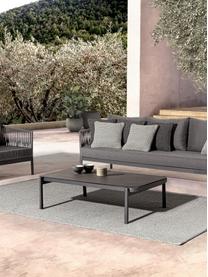 Garten-Couchtisch Florencia mit Glasplatte, Tischplatte: Glas, beschichtet, Gestell: Aluminium, pulverbeschich, Schwarz, Dunkelgrau, B 120 x H 36 cm