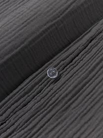 Funda nórdica muselina de algodón Odile, Gris oscuro, An 155 x L 220 cm