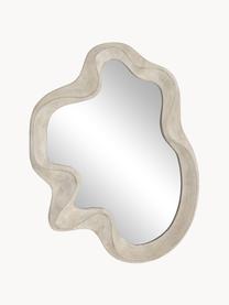 Malé nástěnné zrcadlo v organickém tvaru Iro, Béžová, Š 46 cm, V 59 cm, H 3 cm