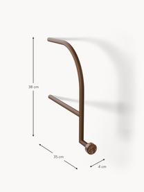 Appendiabiti da parete con gancio in marmo Disa, Struttura: metallo verniciato a polv, Marrone scuro, Larg. 4 x Alt. 38 cm