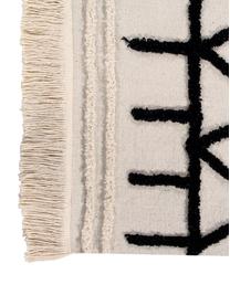 Tapis berbère beige Barber, Brun clair, noir