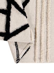 Teppich Berber, Flor: 60% Baumwolle, 40% recyce, Beige, Schwarz, B 170 x L 240 cm (Größe M)