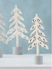 Set 3 alberi decorativi Mattern, Cemento, compensato, Grigio, legno chiaro, Set in varie misure