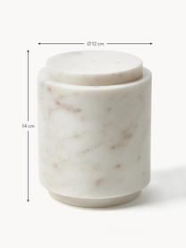 Boîte de rangement en marbre Simba, Marbre, Blanc, marbré, Ø 12 x haut. 14 cm