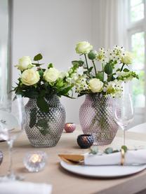 Ručne vyrobená sklenená váza Poesia, V 23 cm, Sklo, Svetlosivá, priehľadná, Ø 19 x V 23 cm