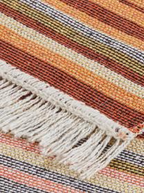 Kelim vloerkleed Tansa in ethnostijl van katoen, 100% katoen, Oranje, multicolour, B 160 x L 220 cm (maat M)