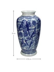 Wazon z porcelany Tourmaline, Porcelana, Niebieski, biały, Ø 16 x W 31 cm