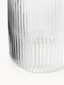 Mundgeblasene Deko-Vase Carlo mit Rillenrelief, H 20 cm, Glas, Transparent, Ø 13 x H 20 cm
