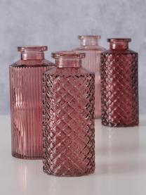 Vases en verre Panja, 4 élém., Verre, Rose, blanc, Ø 6 x haut. 14 cm