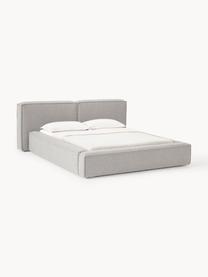 Čalúnená buklé posteľ s úložným priestorom Lennon, Buklé sivá, Š 208 x D 243 cm (spacia plocha 140 x 200 cm)