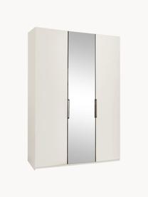 Drehtürenschrank Monaco mit Spiegeltür, 3-türig, Korpus: Holzwerkstoff, foliert, Griffe: Metall, beschichtet, Weiss, mit Spiegeltüren, B 149 x H 216 cm