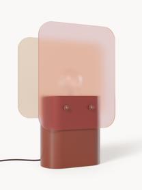 Lámpara de mesa pequeña Aluna, Pantalla: vidrio, Cable: plástico, Rojo óxido, An 24 x Al 30 cm