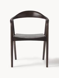 Silla con reposabrazos de madera Angelina, Madera de fresno lacada Contrachapado pintado 

Este producto está hecho de madera de origen sostenible y con certificación FSC®., Madera oscura, An 57 x Al 80 cm