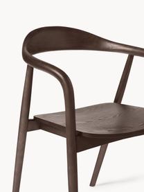 Chaise en bois à accoudoirs Angelina, Bois de frêne laqué, certifié FSC
Contreplaqué laqué, certifié FSC, Bois de frêne foncé, larg. 57 x haut. 80 cm