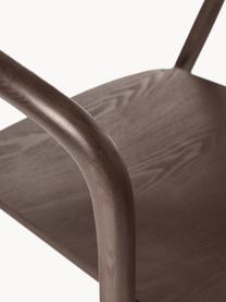 Holz-Armlehnstuhl Angelina, Eschenholz lackiert
 Sperrholz lackiert

Dieses Produkt wird aus nachhaltig gewonnenem, FSC®-zertifiziertem Holz gefertigt., Dunkles Eschenholz, B 57 x H 80 cm